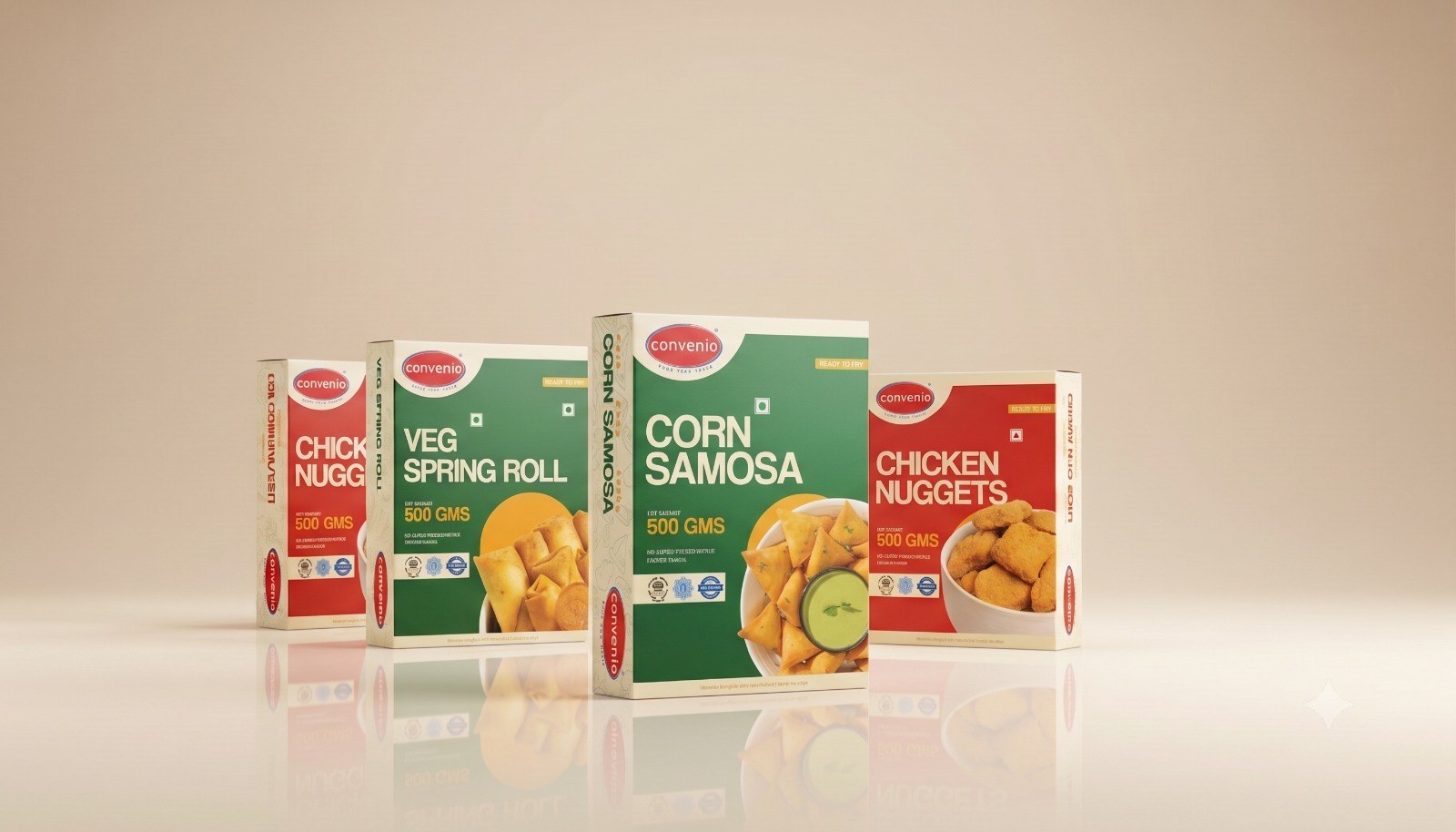 Finished Convenio frozen-snack range on the shelf